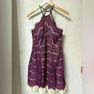 Francesca’s Rydel Y Neck Lace Tulle Hem Dress, Size Medium